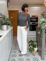 Black Striped Super Soft Round Neck